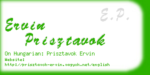 ervin prisztavok business card